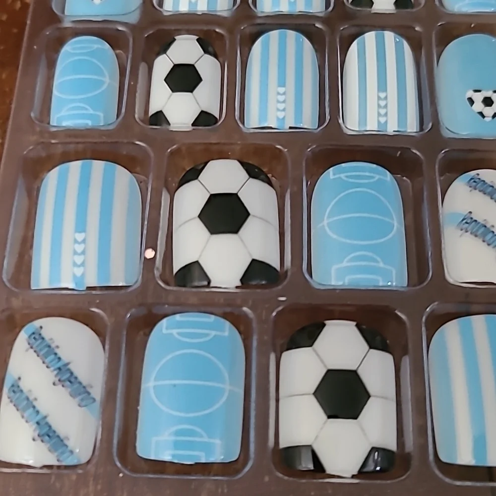 2/$16 Soccer Press On Nails